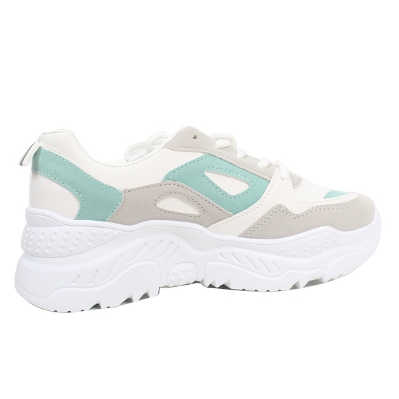 Green Color Block Fashion Retro Platform Sneaker - Picture 3 of 6